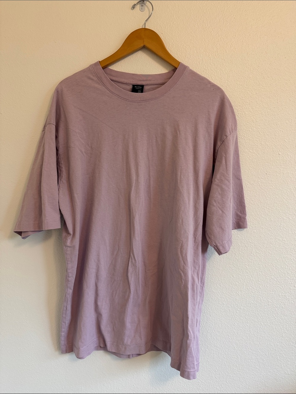 Bershka Oversized Crewneck T-Shirt - Dusty Mauve
